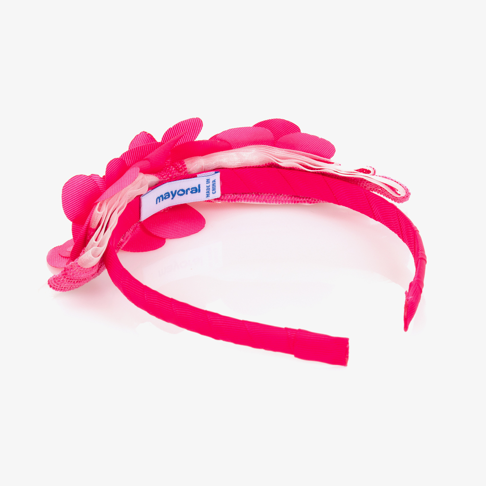 Mayoral-Fuchsia Pink Flowers Hairband | Childrensalon Outlet