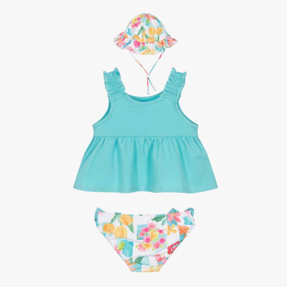 Mayoral-Girls Aqua Blossom Swim Ensemble | Childrensalon Outlet