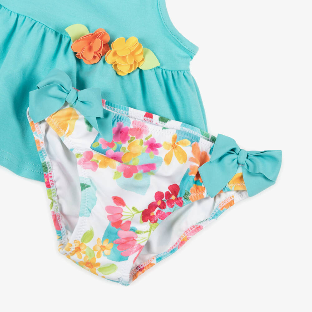 Mayoral-Girls Aqua Blossom Swim Ensemble | Childrensalon Outlet