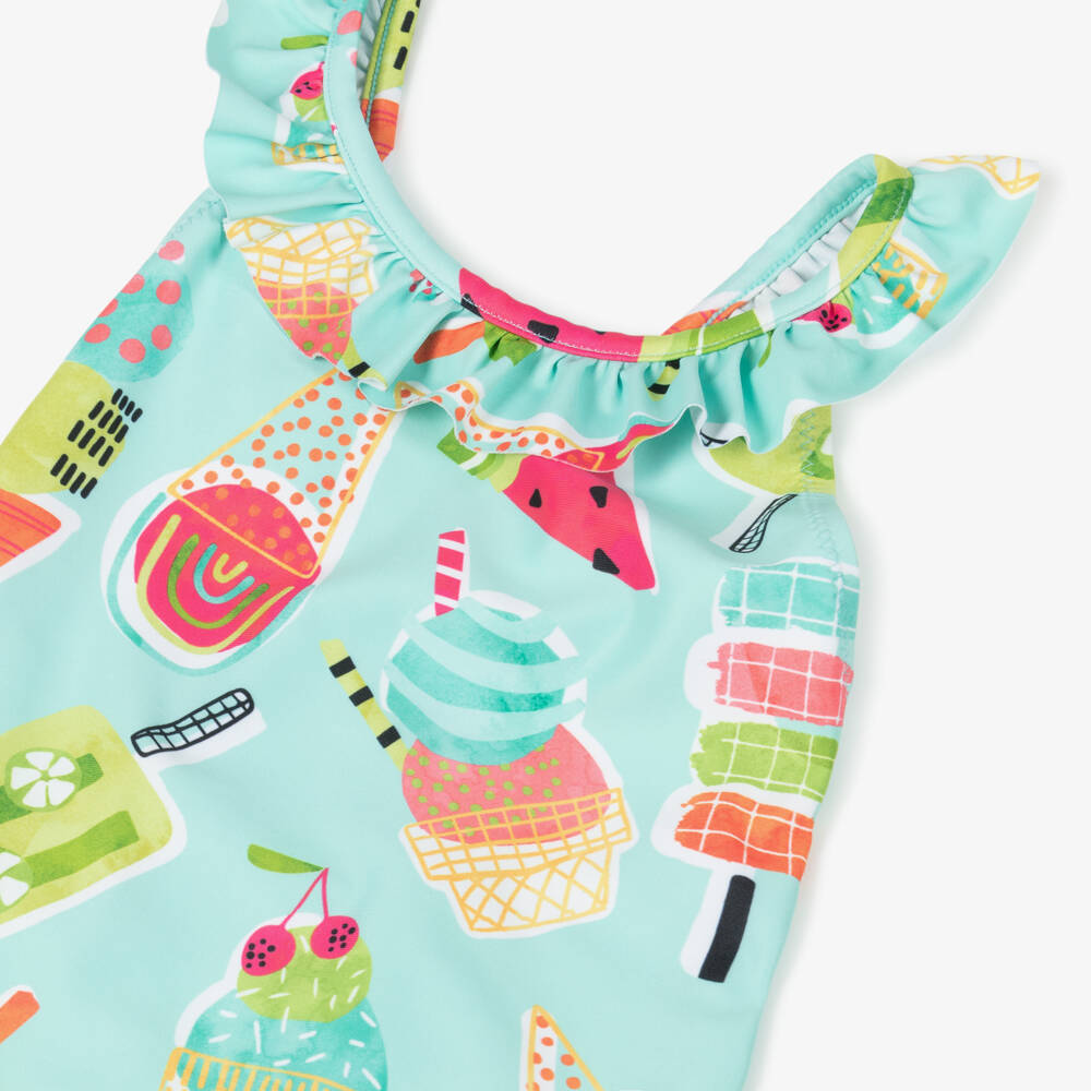 Mayoral-Girls Aqua Popsicle Print Swimsuit | Childrensalon Outlet