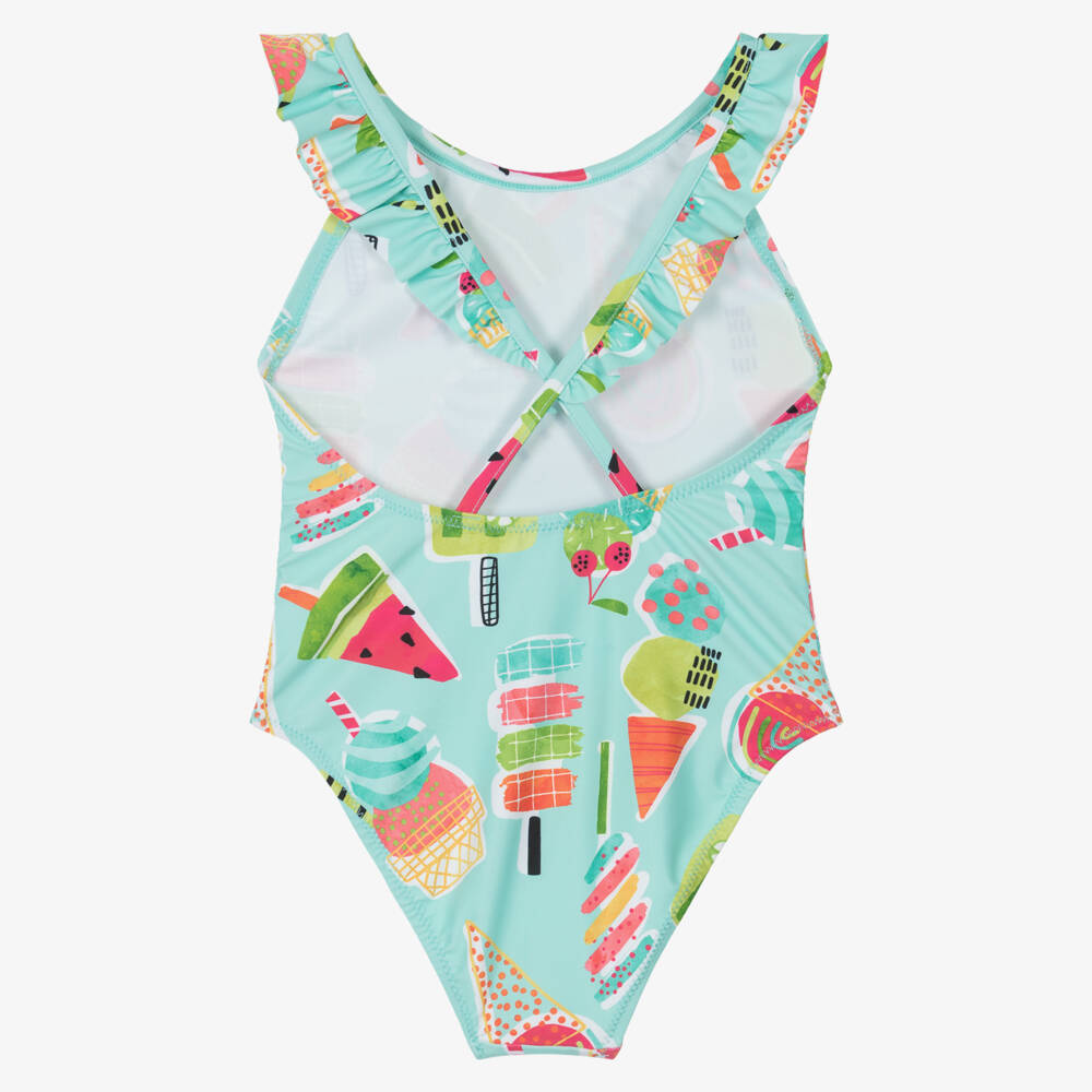 Mayoral-Girls Aqua Popsicle Print Swimsuit | Childrensalon Outlet