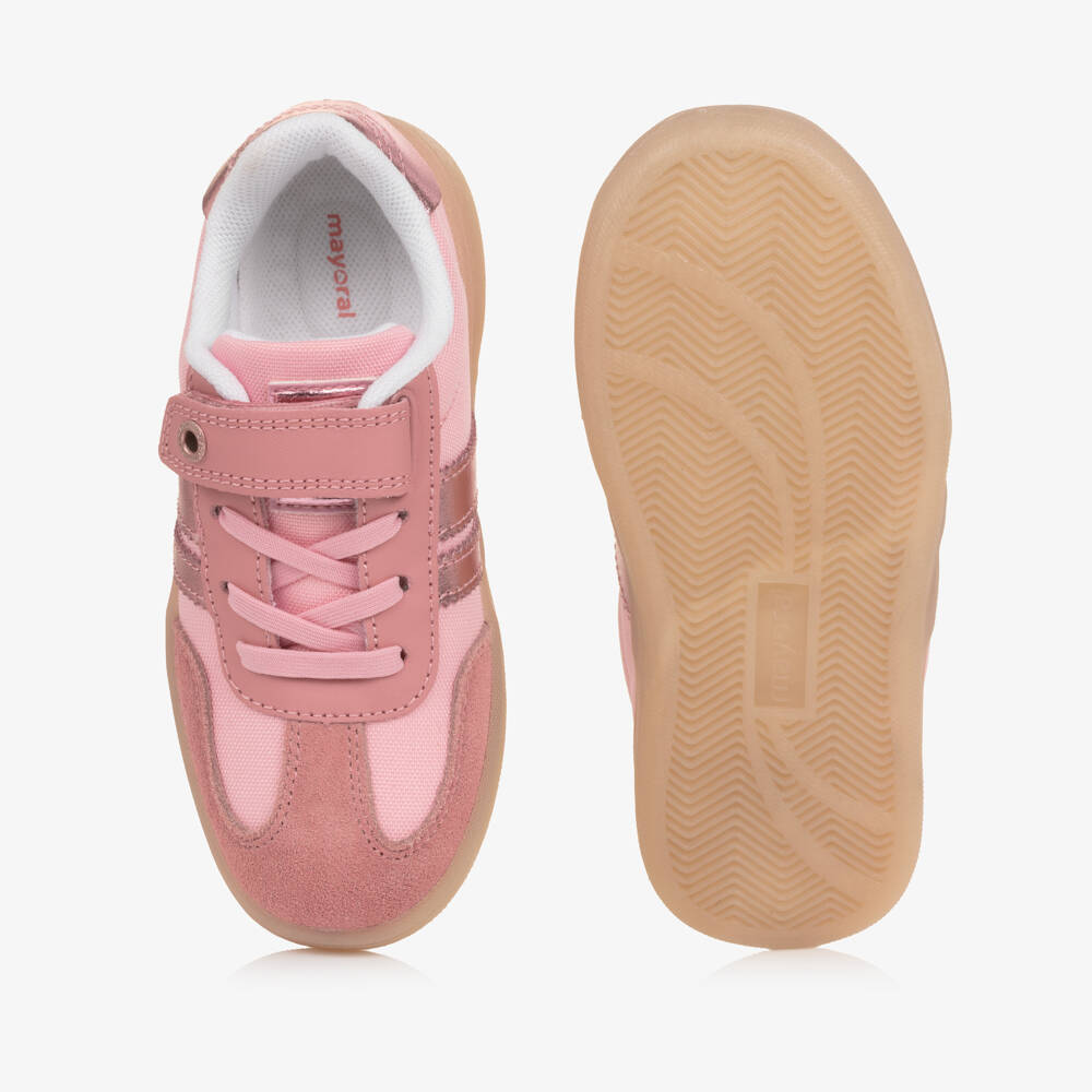 Mayoral-Girls Beige and Pink Casual Trainers | Childrensalon Outlet