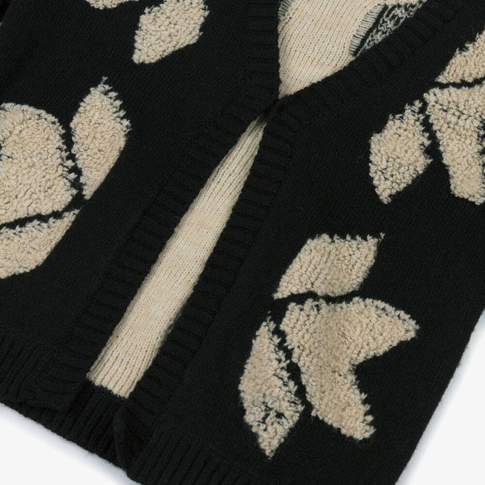 Mayoral-كارديغان محبوك للبنات باللون البيج والأسود | Childrensalon Outlet