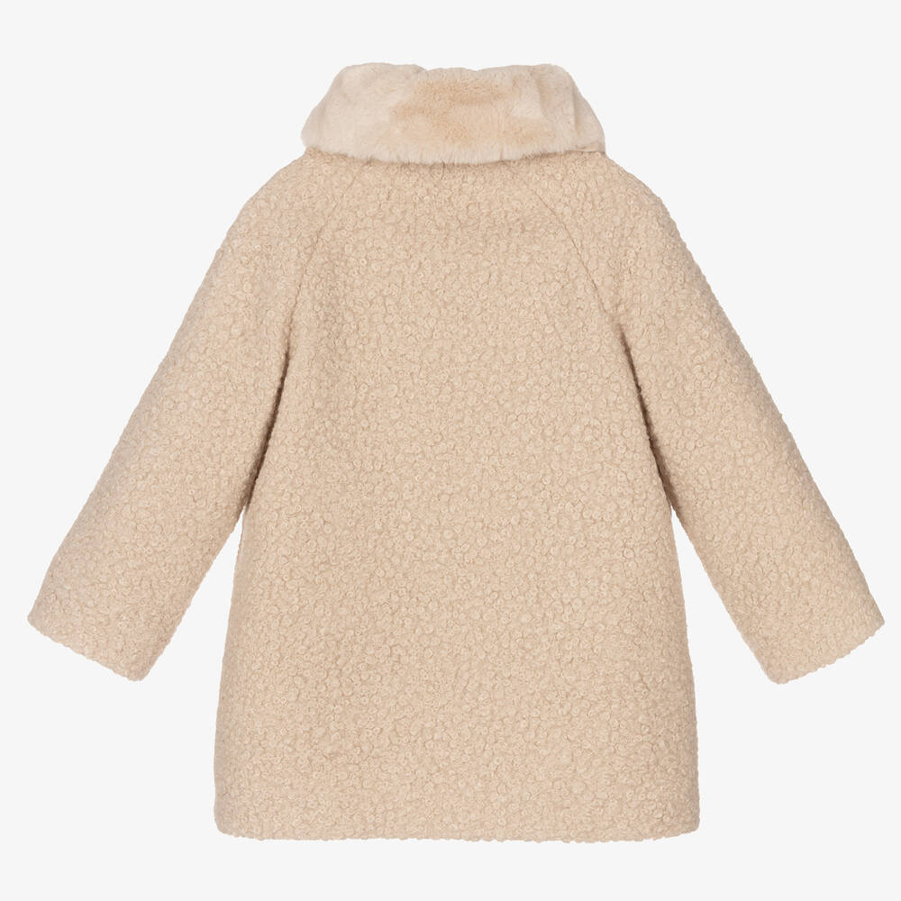 Mayoral Girls Beige Boucle Coat