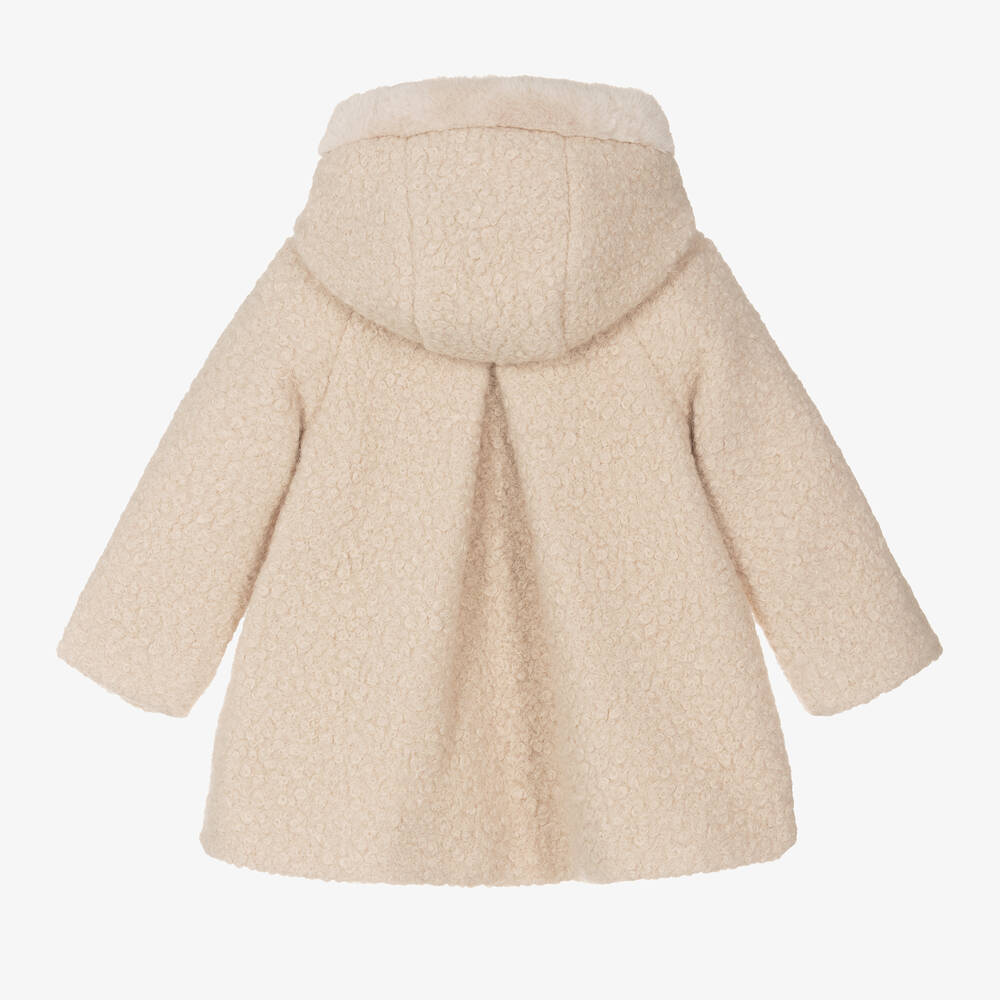 Mayoral-Girls Beige Bouclé Coat | Childrensalon Outlet