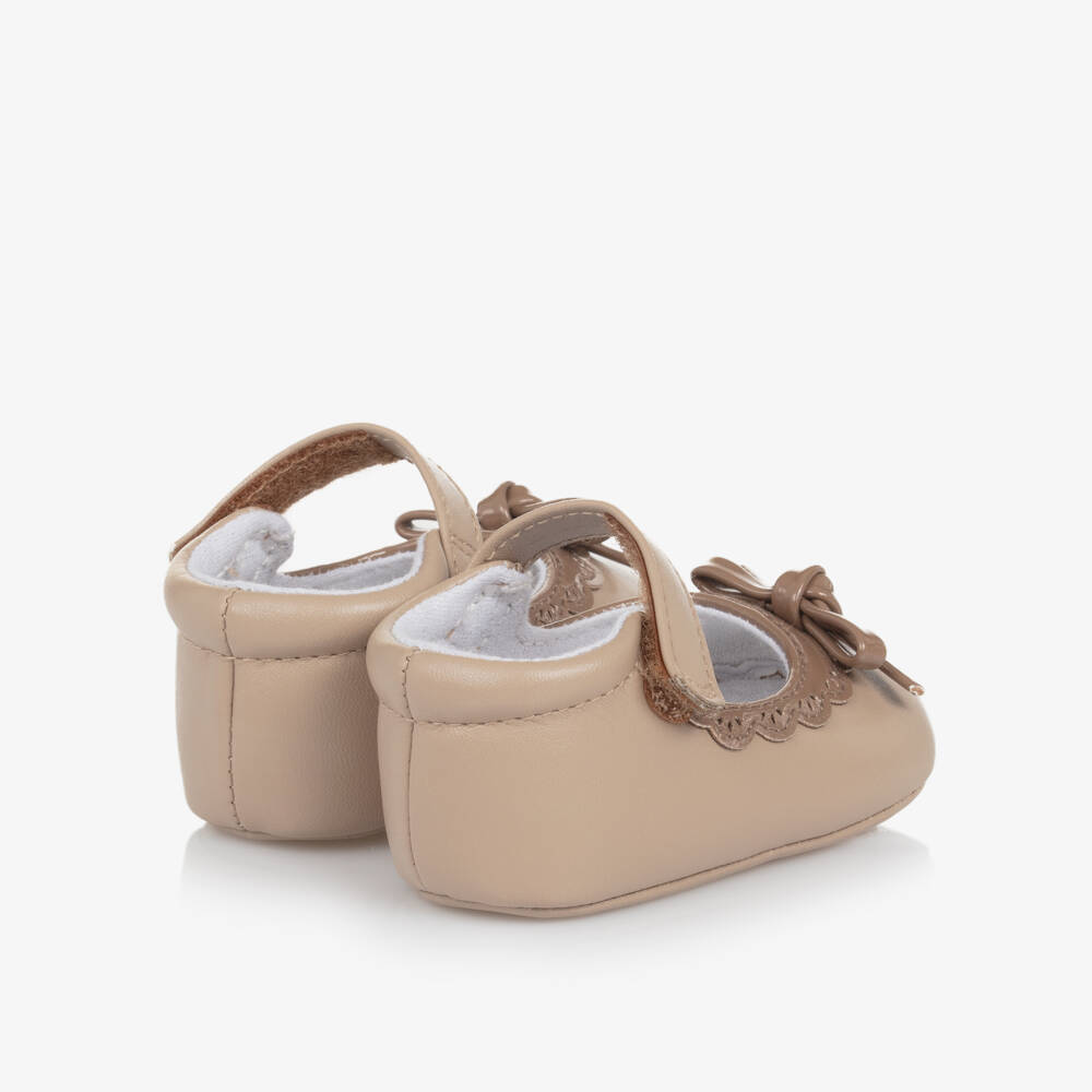 Mayoral Newborn-Girls Beige Bow Infant Shoes | Childrensalon Outlet