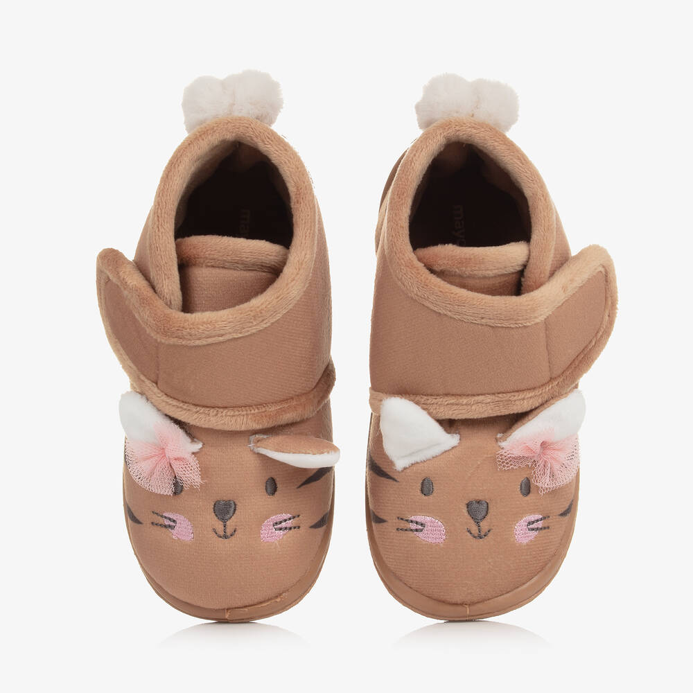 Mayoral - Girls Beige Bunny Slippers | Childrensalon