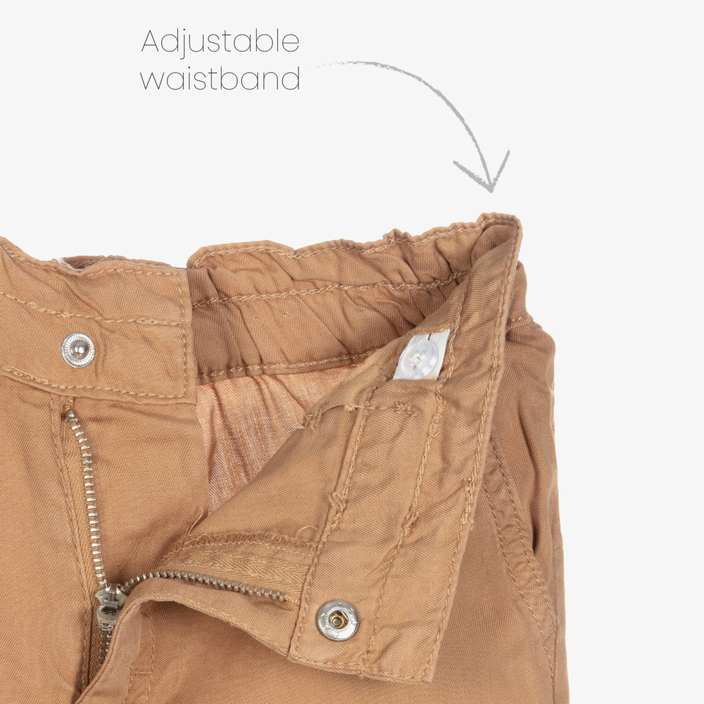 Mayoral-Бежевые брюки карго для девочек | Childrensalon Outlet