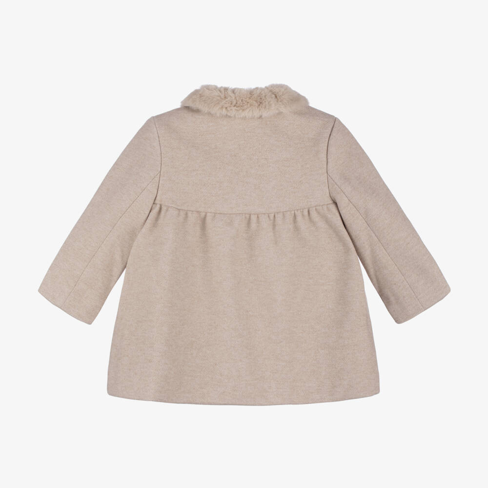 Mayoral Newborn-Girls Beige Classic Trapeze Coat | Childrensalon Outlet
