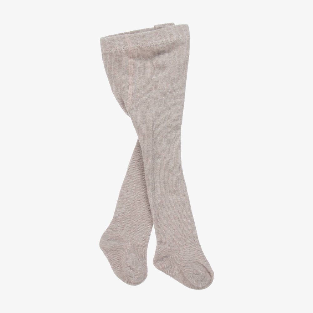 Mayoral Newborn-Girls Beige Cosy Cotton Tights | Childrensalon Outlet