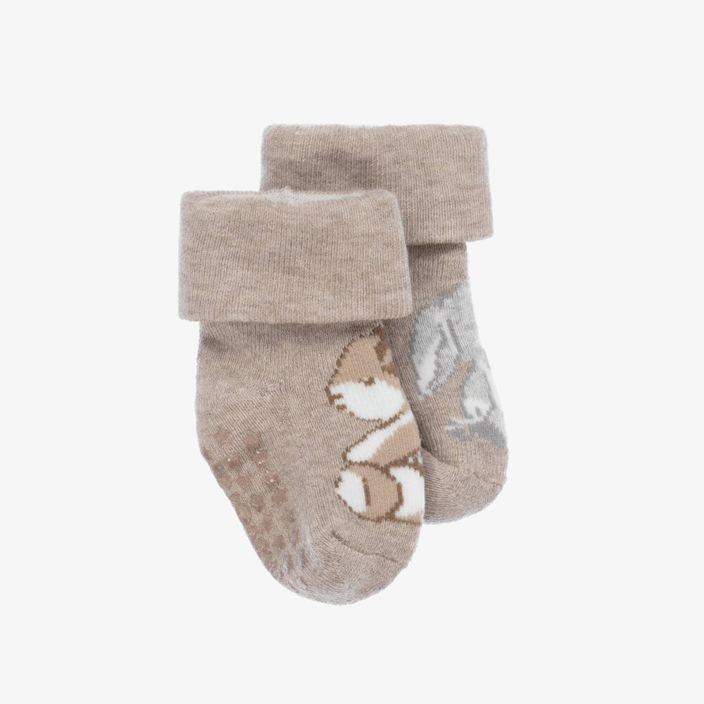Mayoral Newborn-Girls Beige Cotton Bunny Socks | Childrensalon Outlet