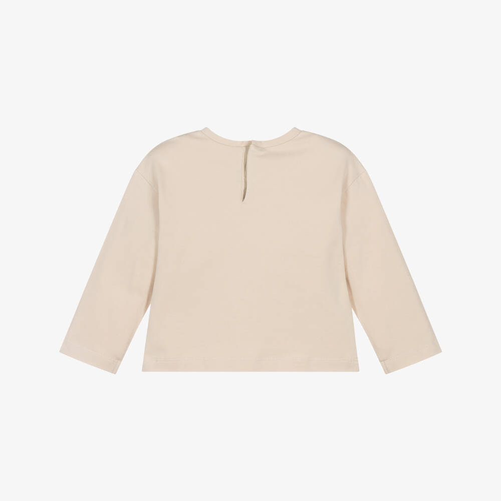 Mayoral-بلوزة قطنية بيج برسومات للبنات | Childrensalon Outlet