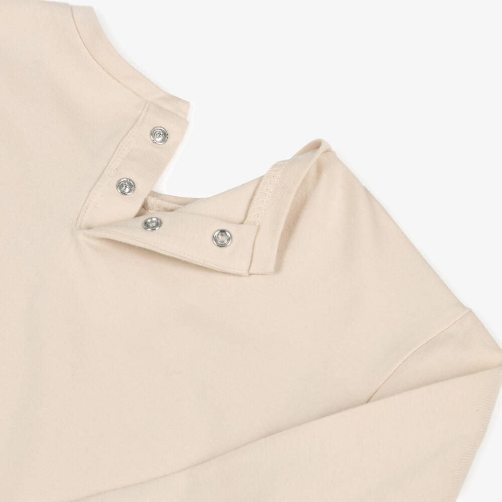 Mayoral-Girls Beige Cotton Graphic Top | Childrensalon Outlet