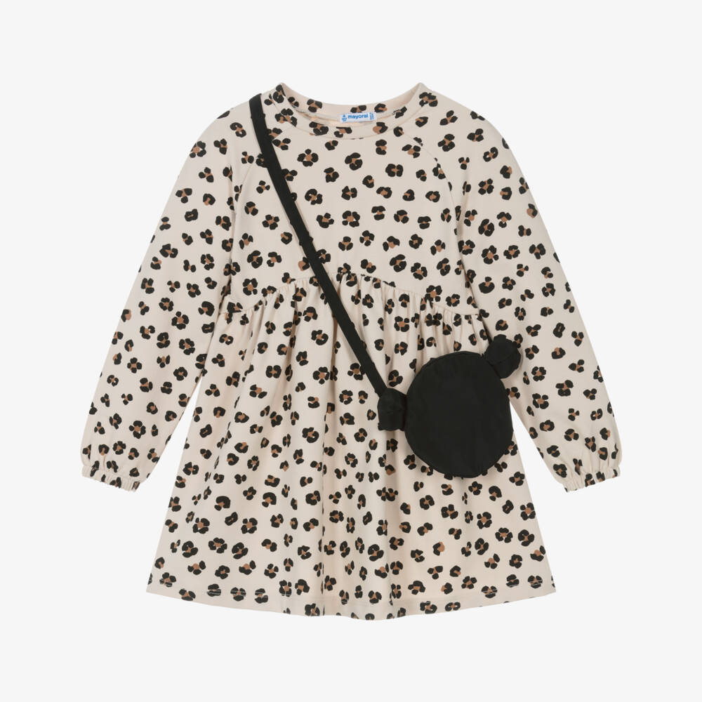 Mayoral-فستان بيج بنقشة الفهد للبنات | Childrensalon Outlet