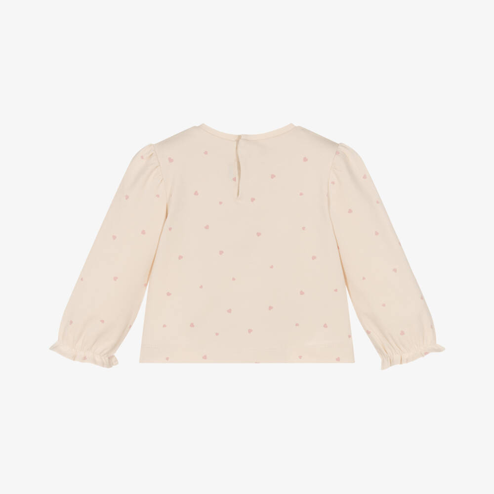 Mayoral-Girls Beige Cotton Jersey Top | Childrensalon Outlet