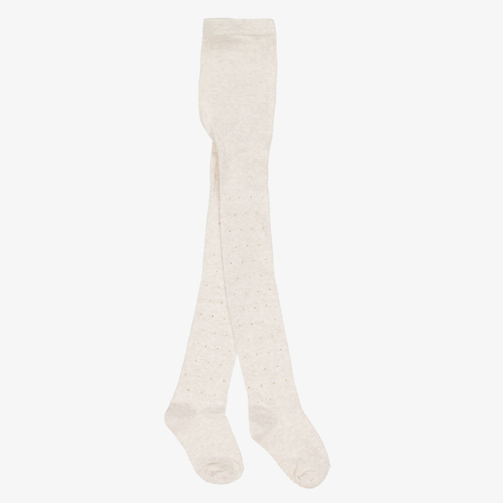 Mayoral-جوارب بنات بيج مزينة بالذهب | Childrensalon Outlet