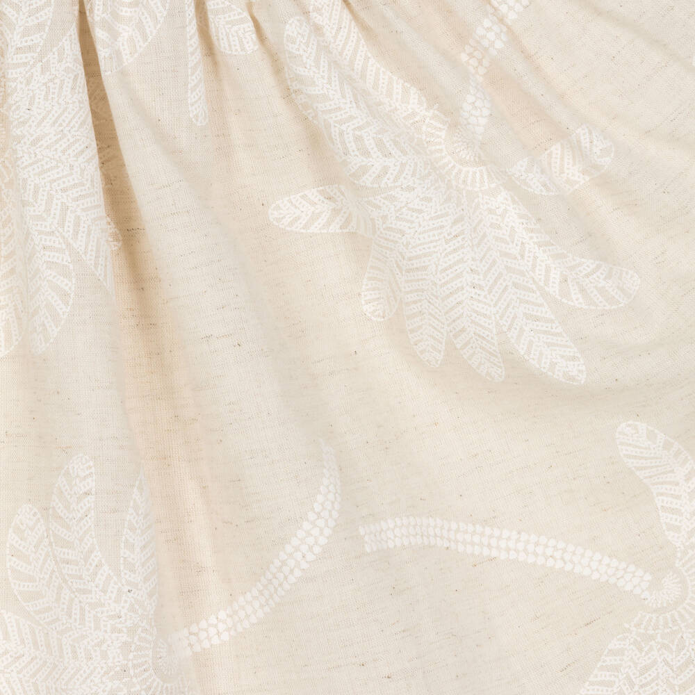 Mayoral-Girls Beige Cotton & Linen Dress | Childrensalon Outlet