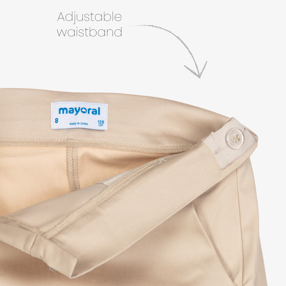 Mayoral-Girls Beige Cotton Shorts | Childrensalon Outlet