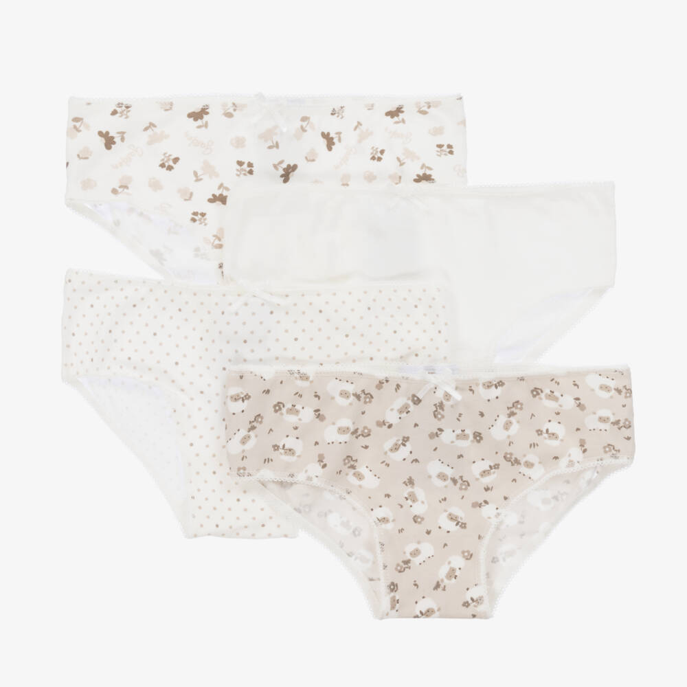 Mayoral-Girls Beige Cotton Undies Set | Childrensalon Outlet