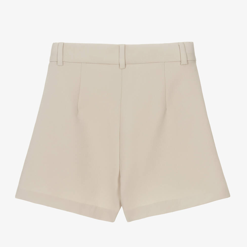 Mayoral-Girls Beige Crêpe Tailored Shorts | Childrensalon Outlet