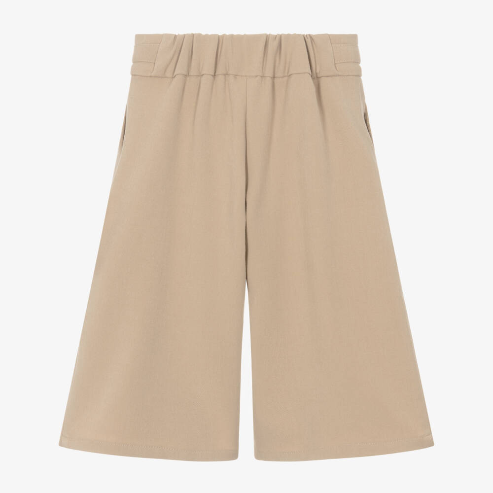 Mayoral-Girls Beige Culottes with Black Bow | Childrensalon Outlet
