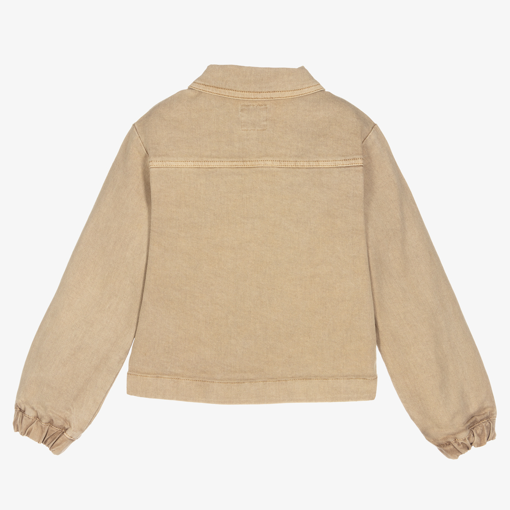 Mayoral-جاكيت قطن دنيم لون بيج للبنات | Childrensalon Outlet