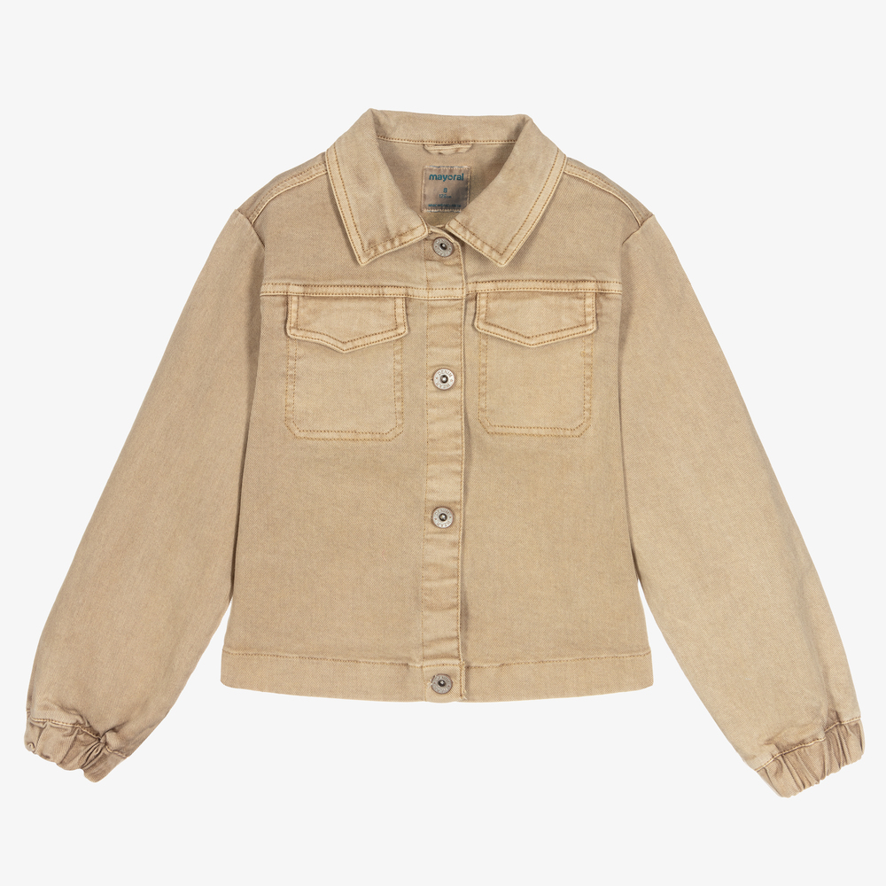 Mayoral - Veste beige en denim Fille | Childrensalon