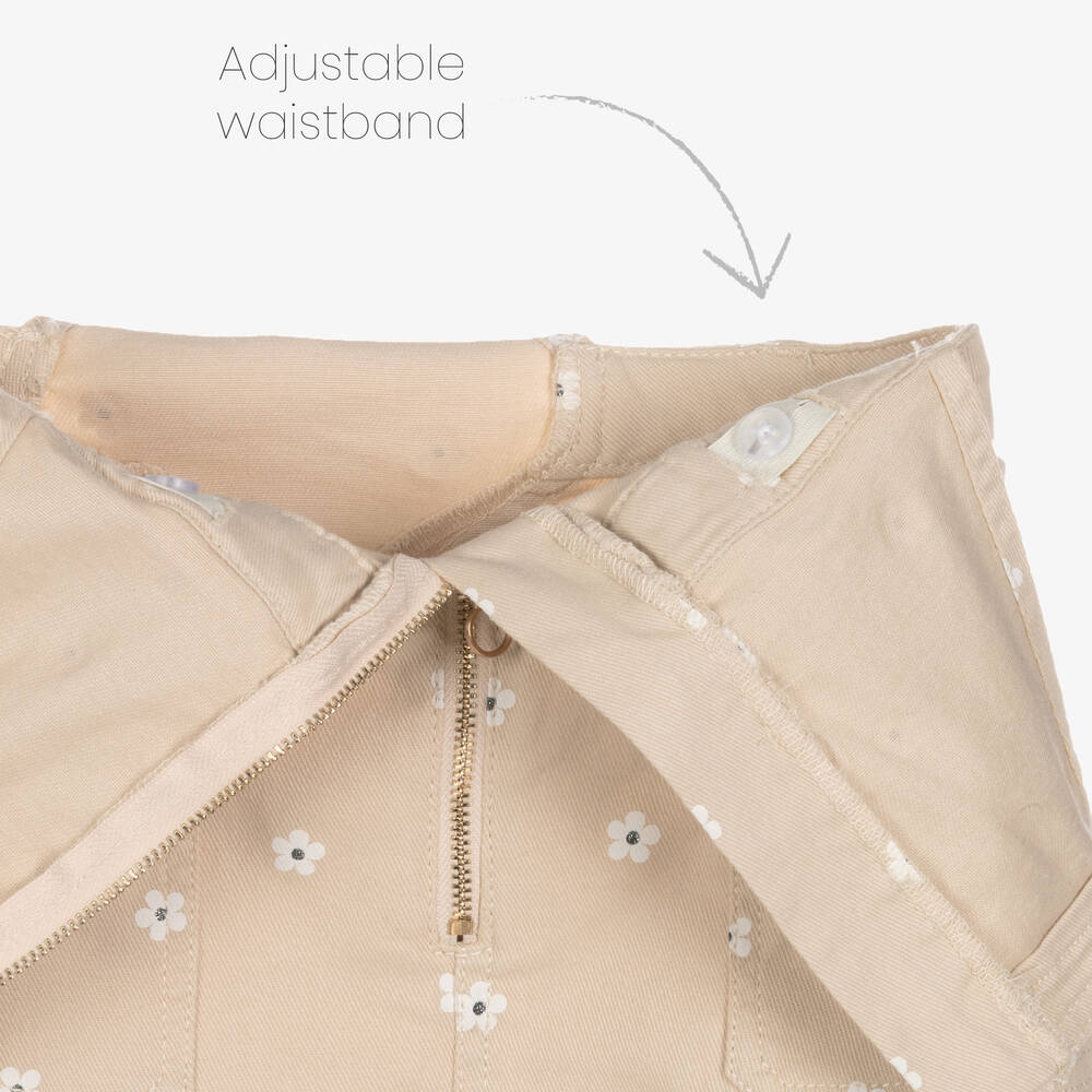 Mayoral-Girls Beige Denim Pinafore Dress | Childrensalon Outlet