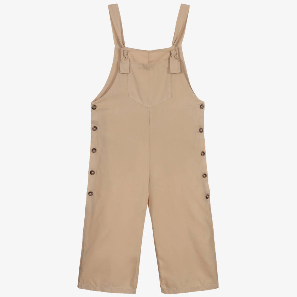 Mayoral-Girls Beige Dungarees | Childrensalon Outlet