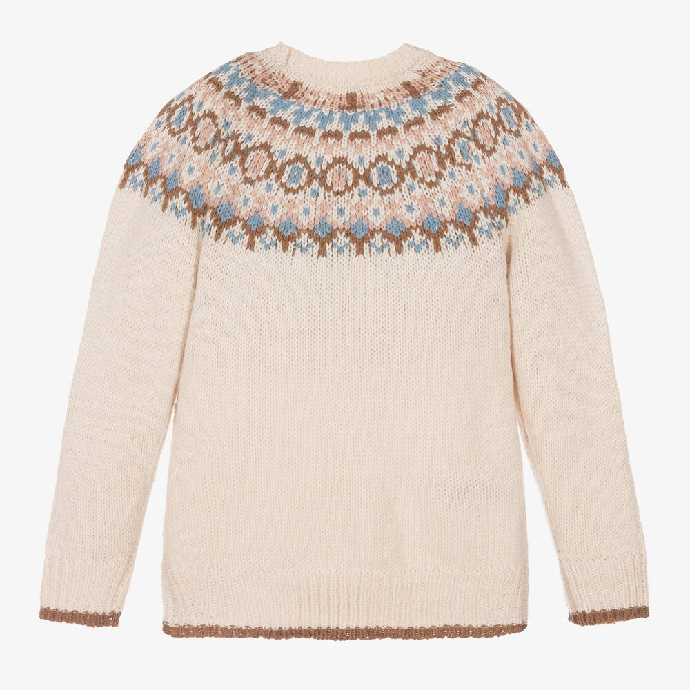 Mayoral Color Block Sweater in Heather Lake for Girls