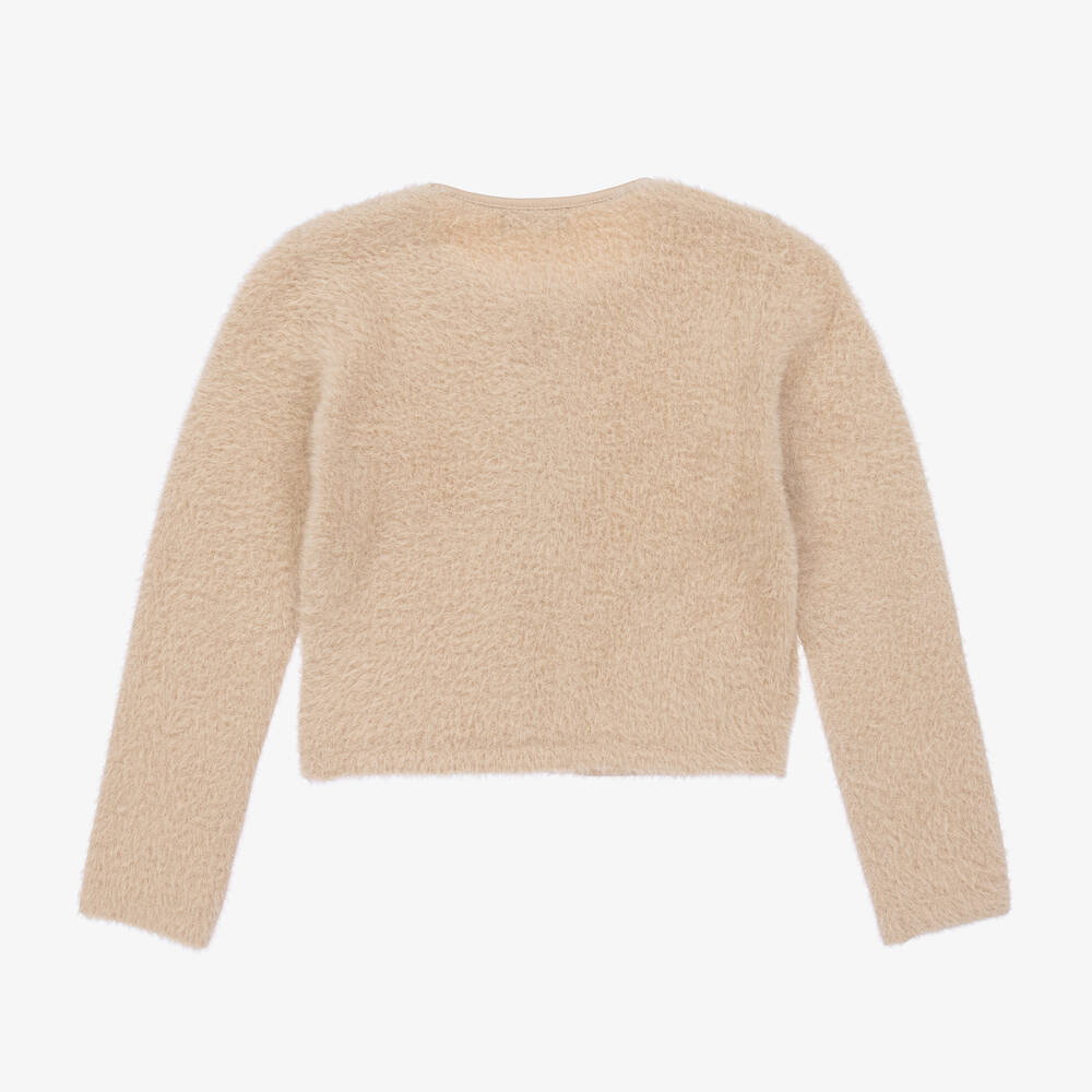 Mayoral-Бежевый кардиган из искусственного меха на молнии | Childrensalon Outlet