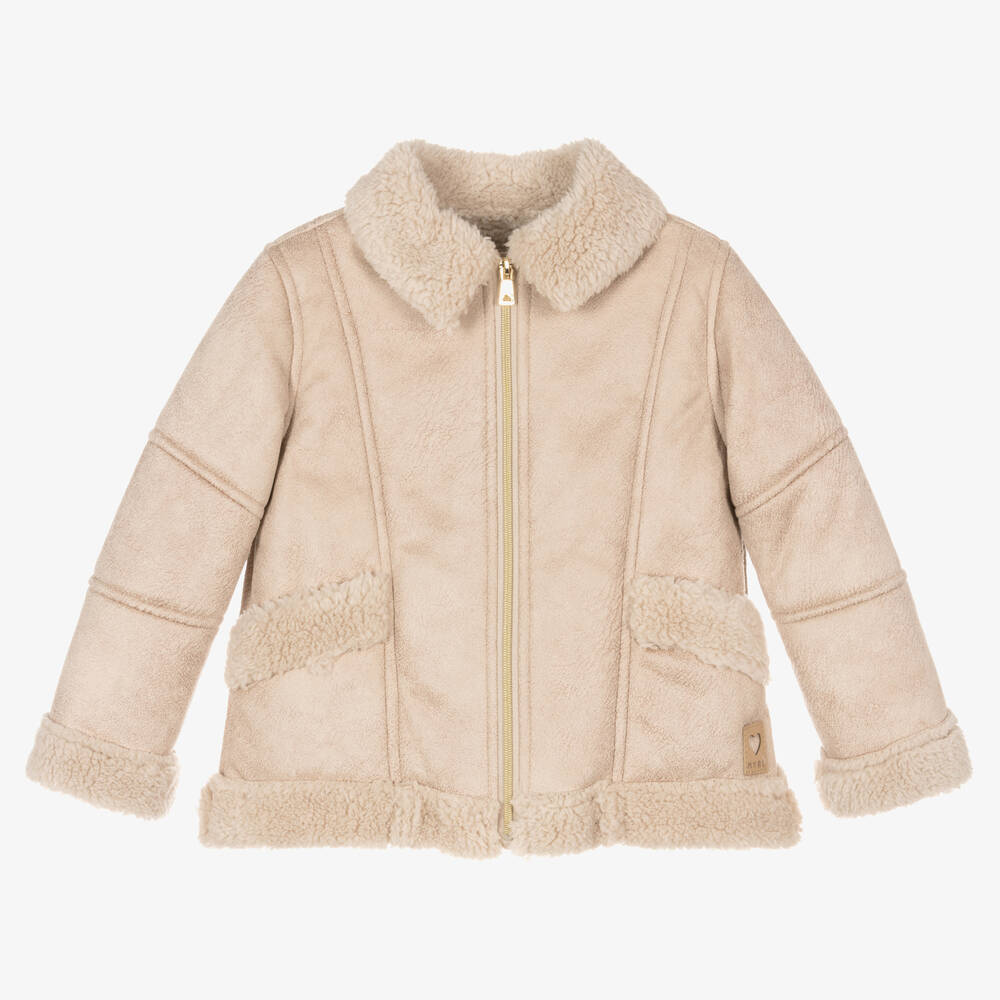 Mayoral - Veste beige imitation mouton fille | Childrensalon