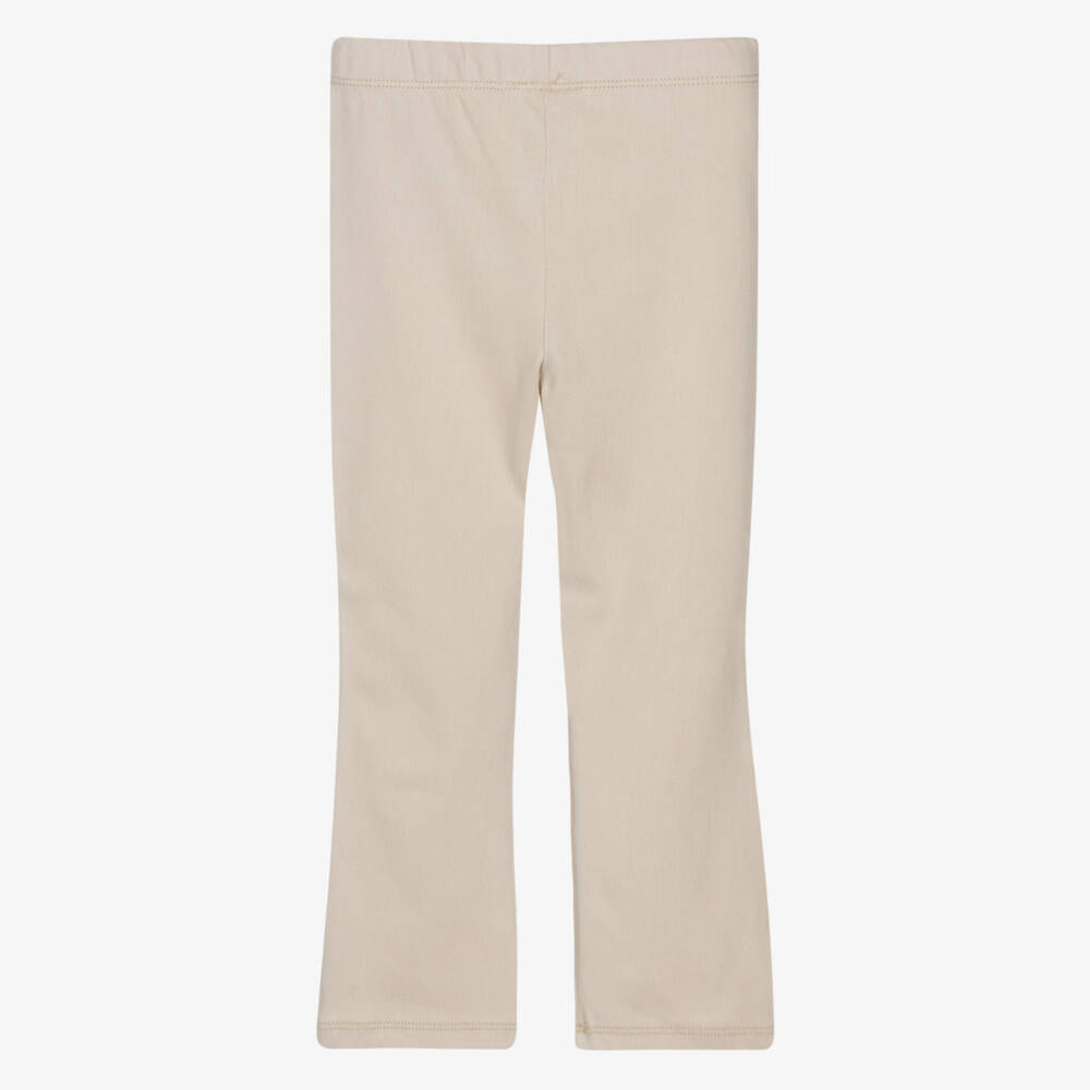 Mayoral-Girls Beige Flare Denim Leggings | Childrensalon Outlet