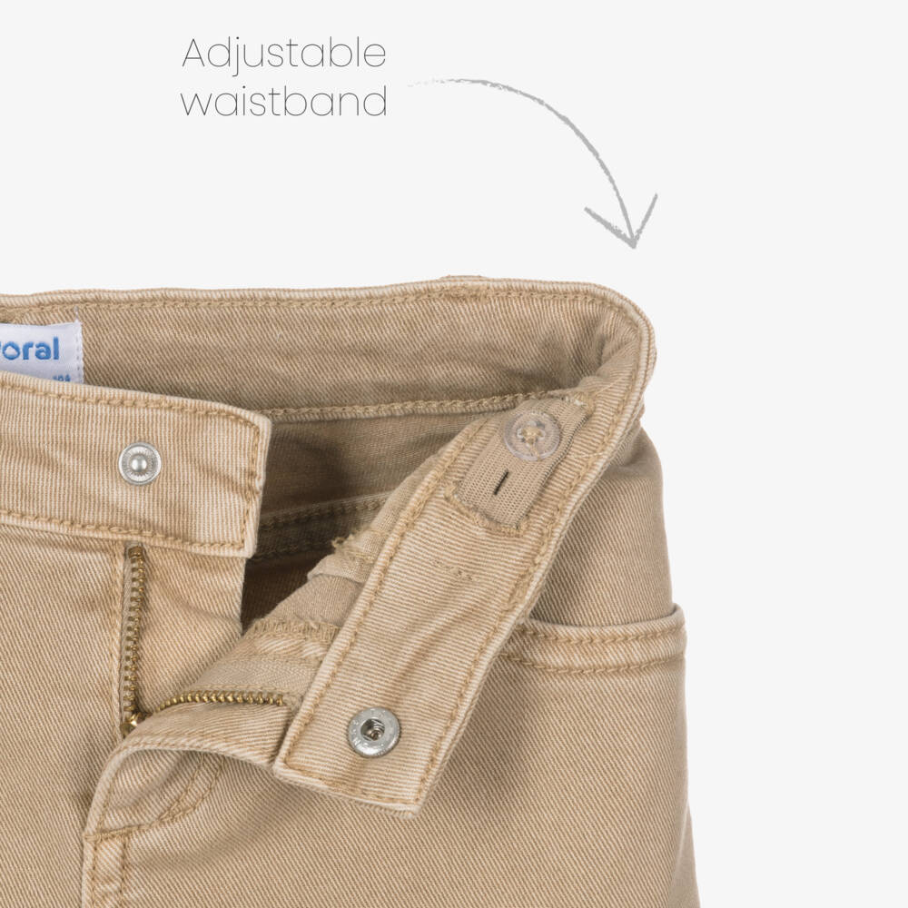 Mayoral-Girls Beige Flared Cargo Trousers | Childrensalon Outlet