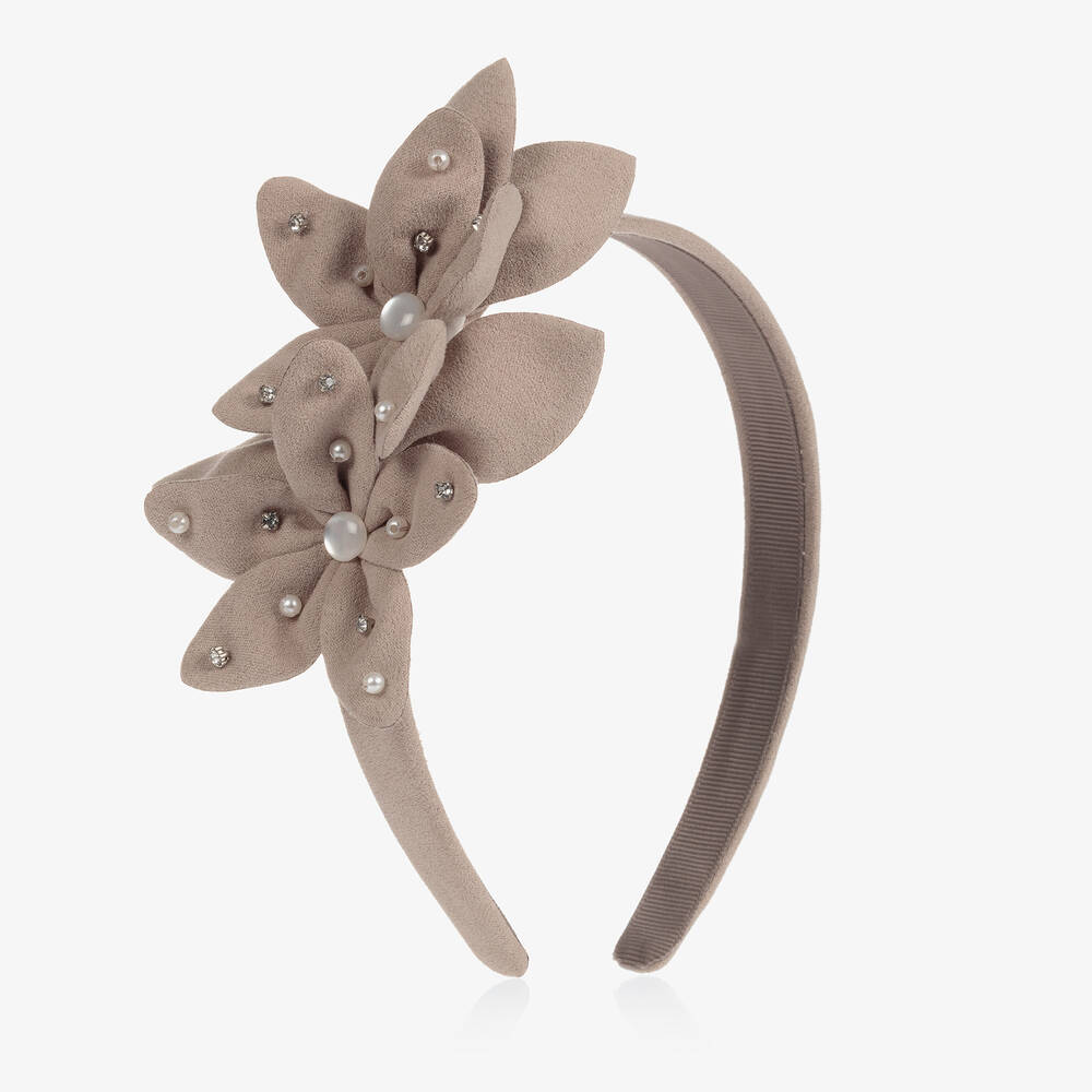 Mayoral - Girls Beige Flower Hairband | Childrensalon