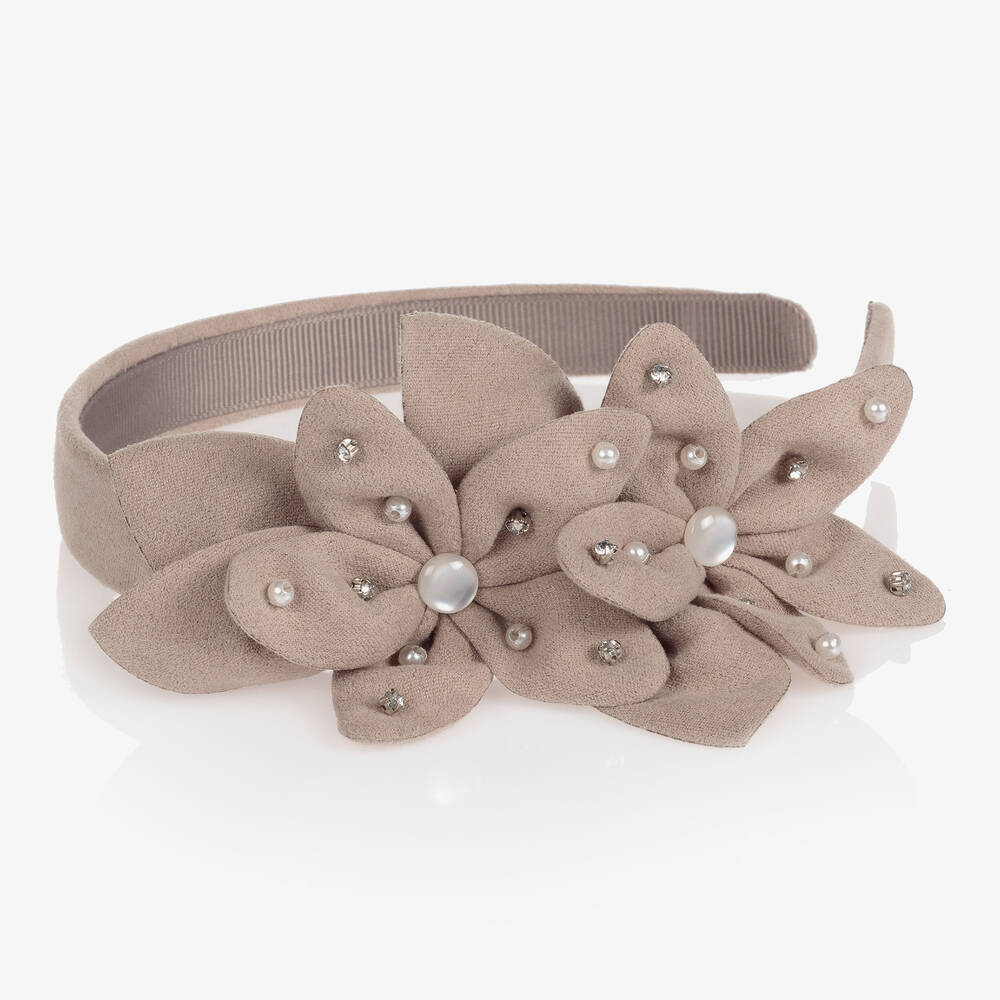 Mayoral-Бежевый ободок с цветами для девочек | Childrensalon Outlet