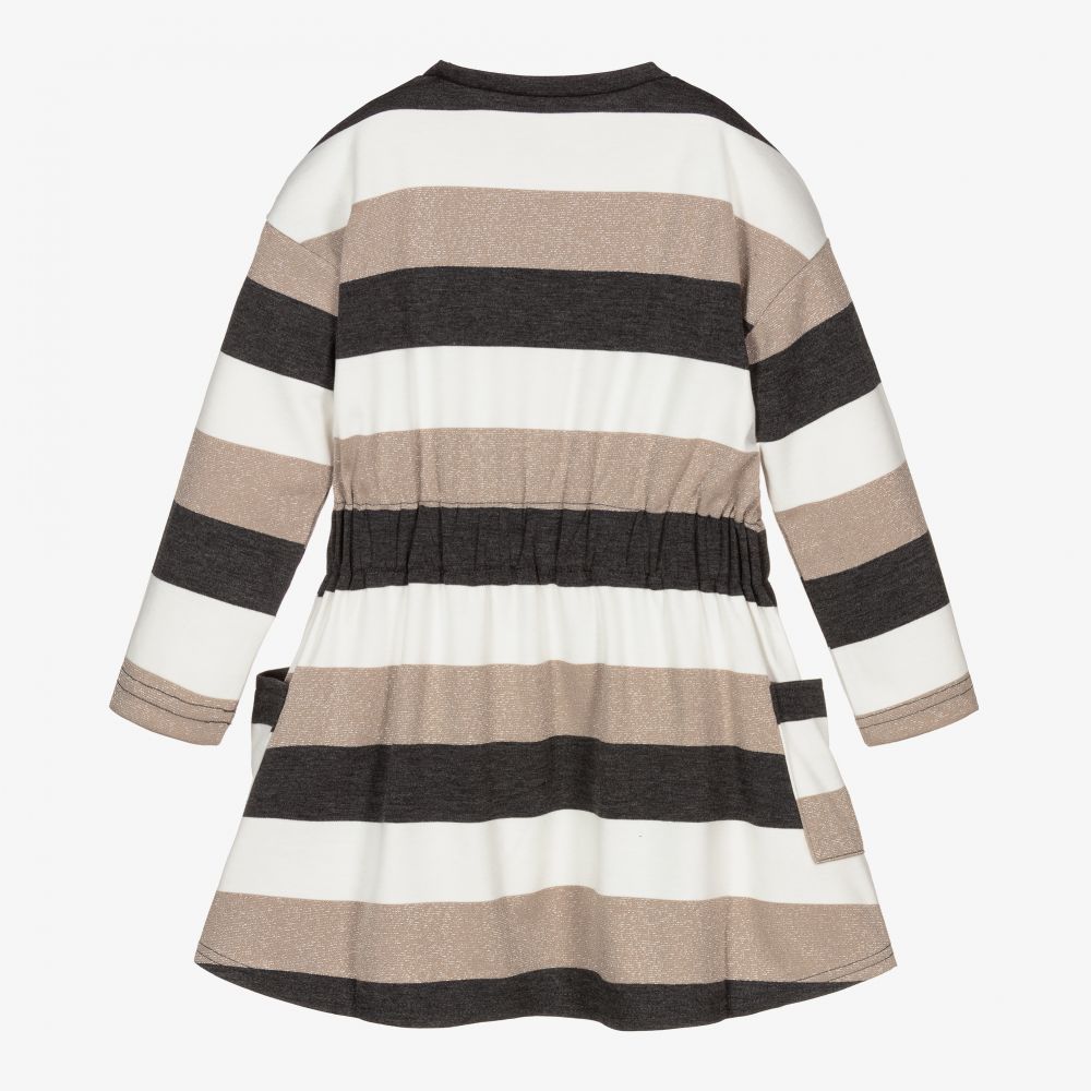 Mayoral-Бежево-серое платье из джерси | Childrensalon Outlet