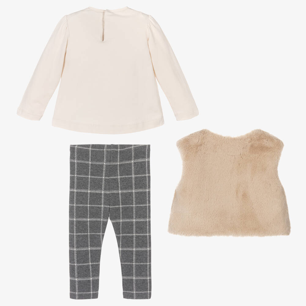 Mayoral-Girls Beige & Grey Leggings Set | Childrensalon Outlet