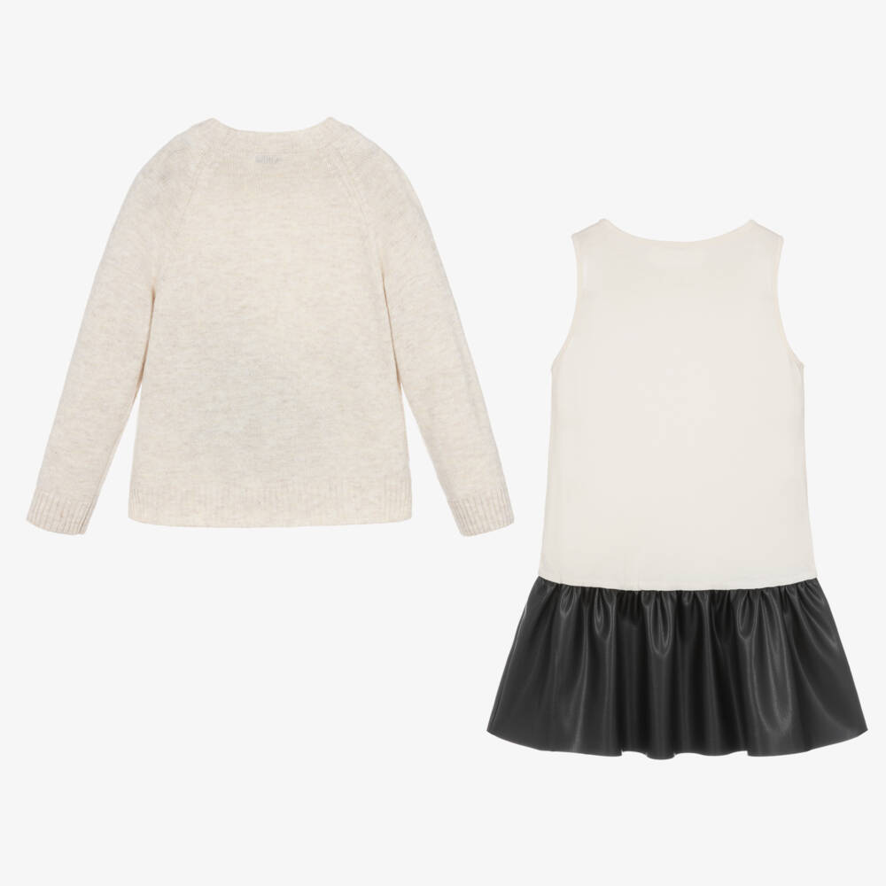 Mayoral-Girls Beige Heart Ensemble | Childrensalon Outlet