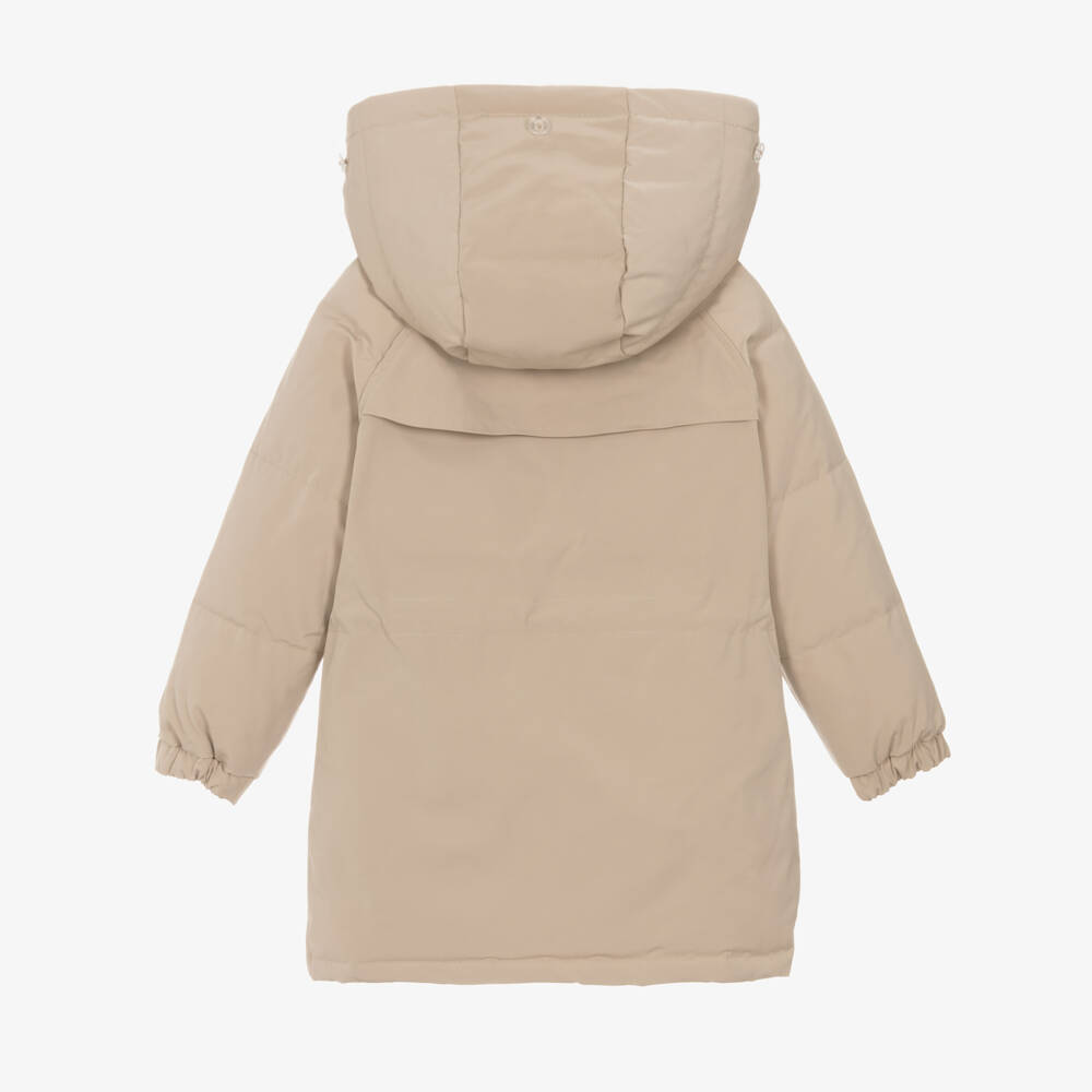 Mayoral-Girls Beige Hooded Parka | Childrensalon Outlet