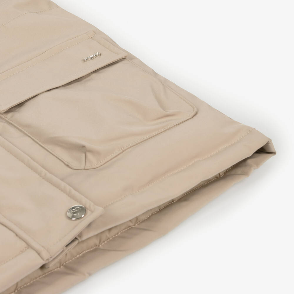 Mayoral-Girls Beige Hooded Parka | Childrensalon Outlet