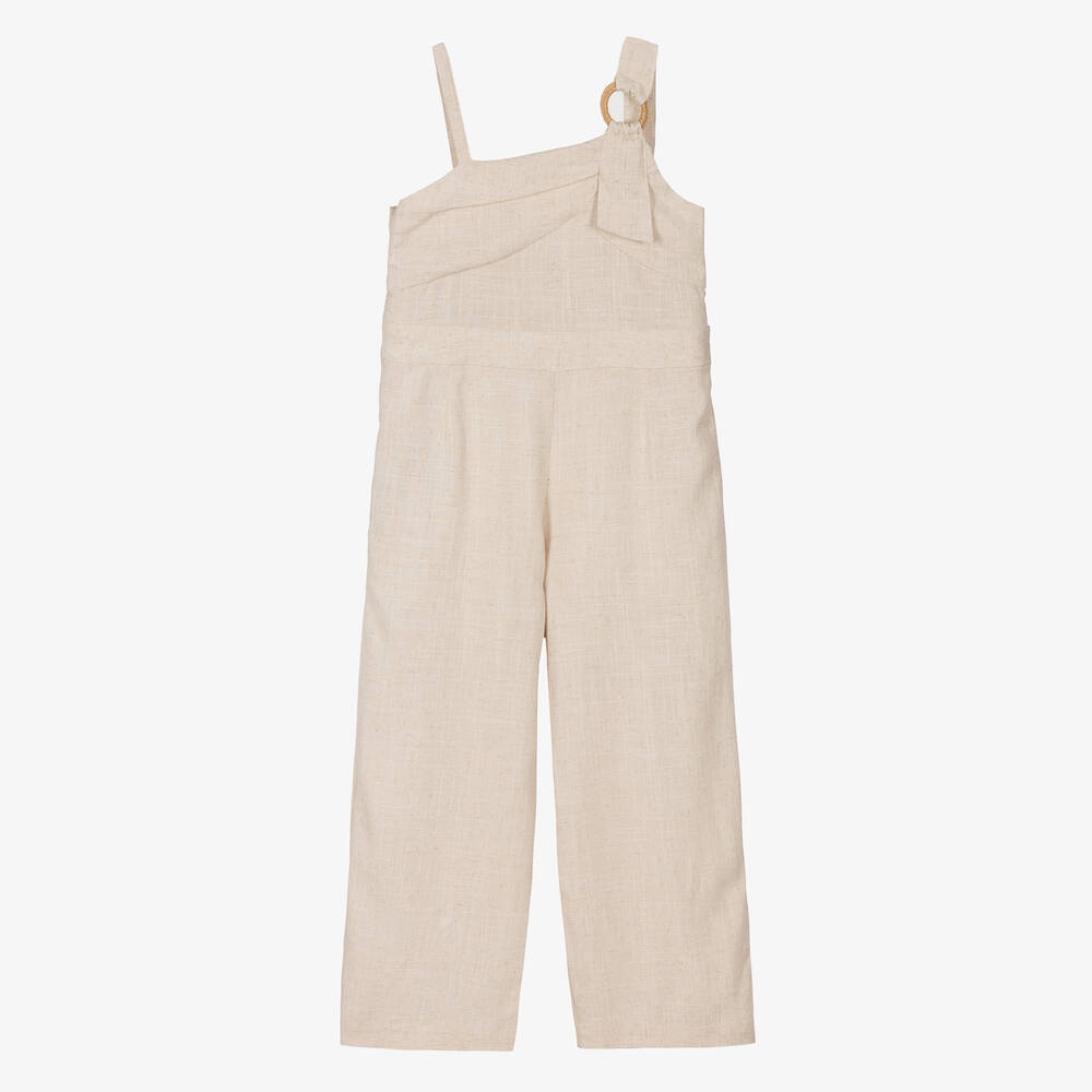 Mayoral - Girls Beige Jumpsuit | Childrensalon