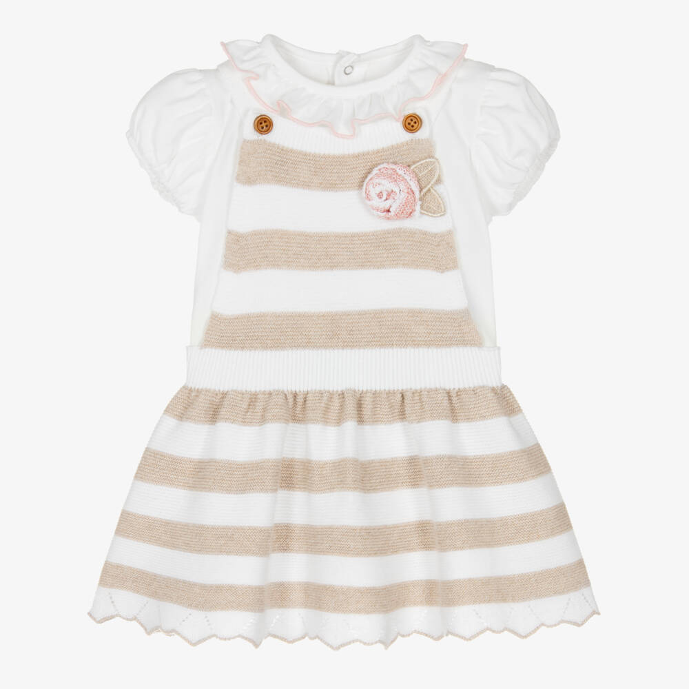 Mayoral Для новорожденных-Бежевый вязаный сарафан для девочек | Childrensalon Outlet