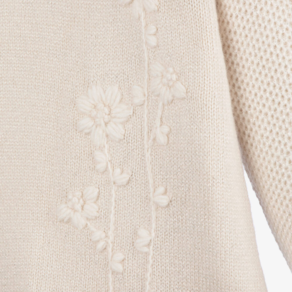 Mayoral-Girls Beige Knit & Tulle Delight | Childrensalon Outlet