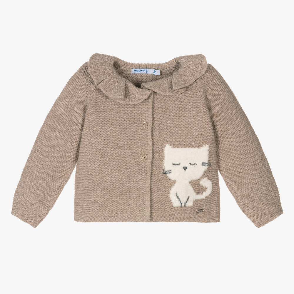 Mayoral-Бежевый вязаный кардиган | Childrensalon Outlet