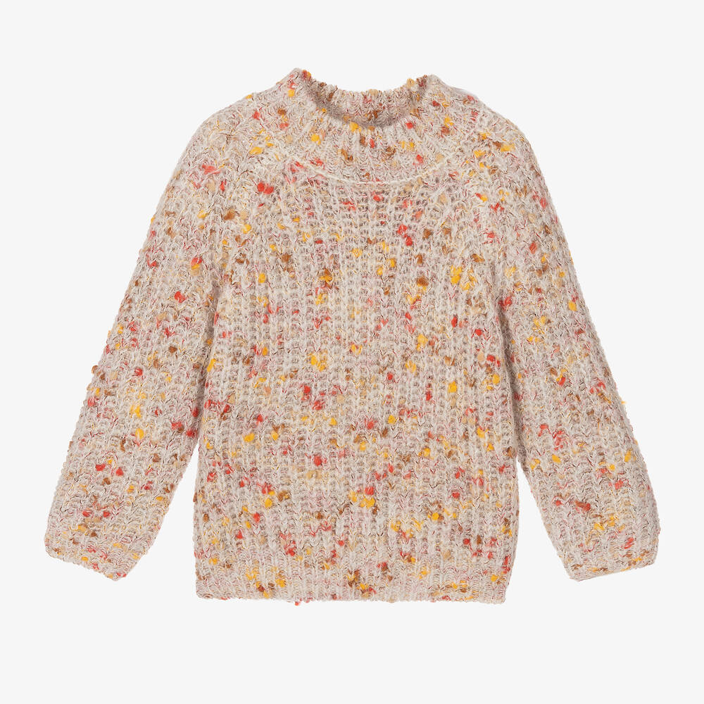 Mayoral - Бежевый вязаный свитер для девочек | Childrensalon