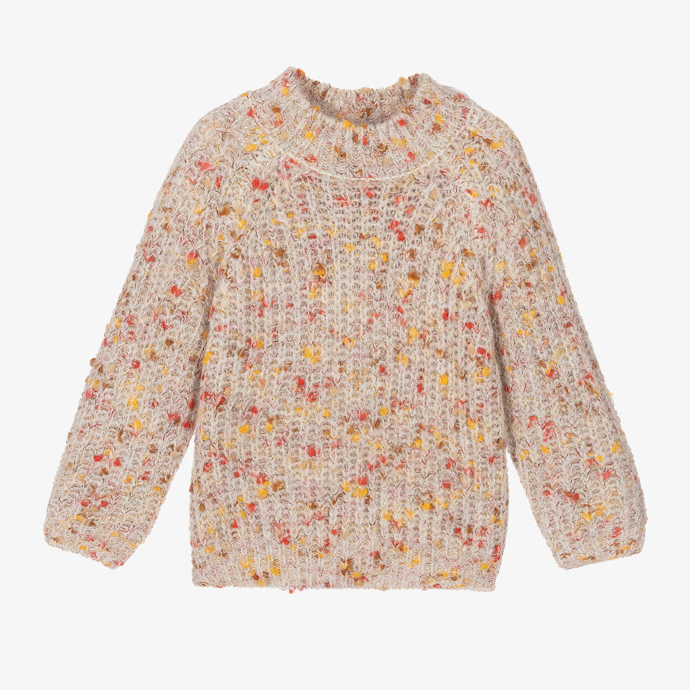 Mayoral-Бежевый вязаный свитер для девочек | Childrensalon Outlet