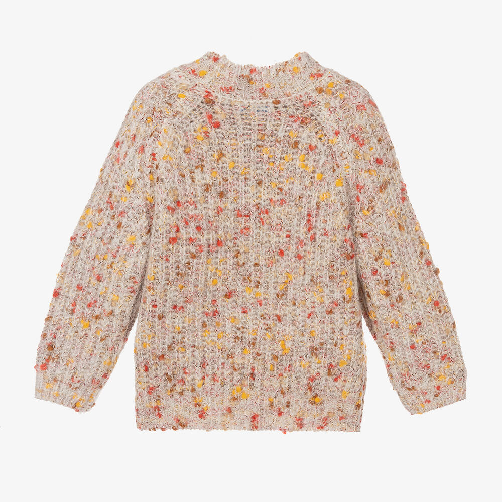 Mayoral-كنزة مزيج أكريليك محبوك لون بيج للبنات | Childrensalon Outlet