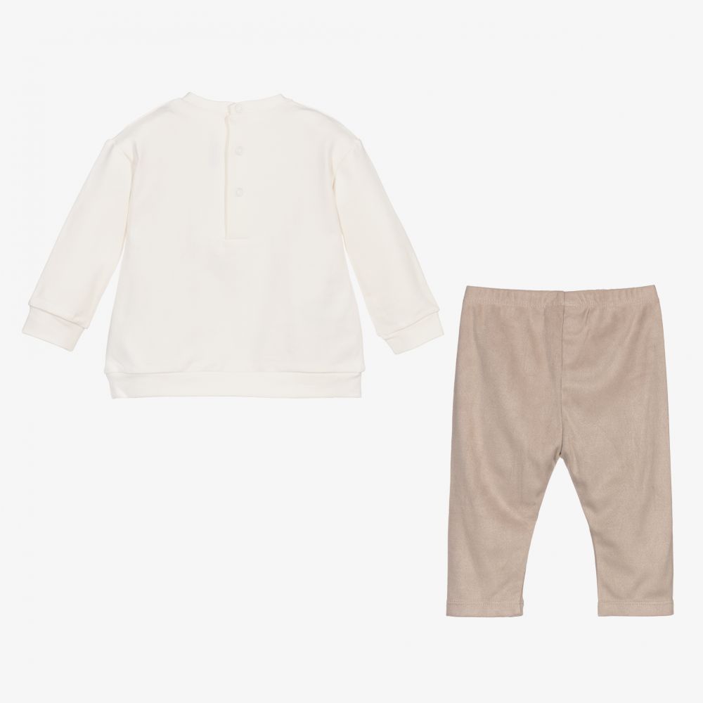 Mayoral Girls Beige Leggings Set Childrensalon Outlet