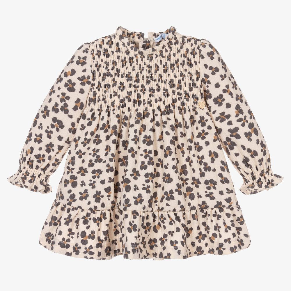 Mayoral - Beiges Kleid mit Leoparden-Print | Childrensalon